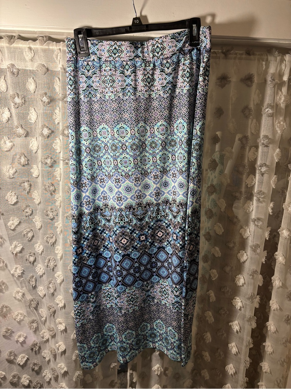 Christopher & Banks Blue and Aqua Printed Skirt